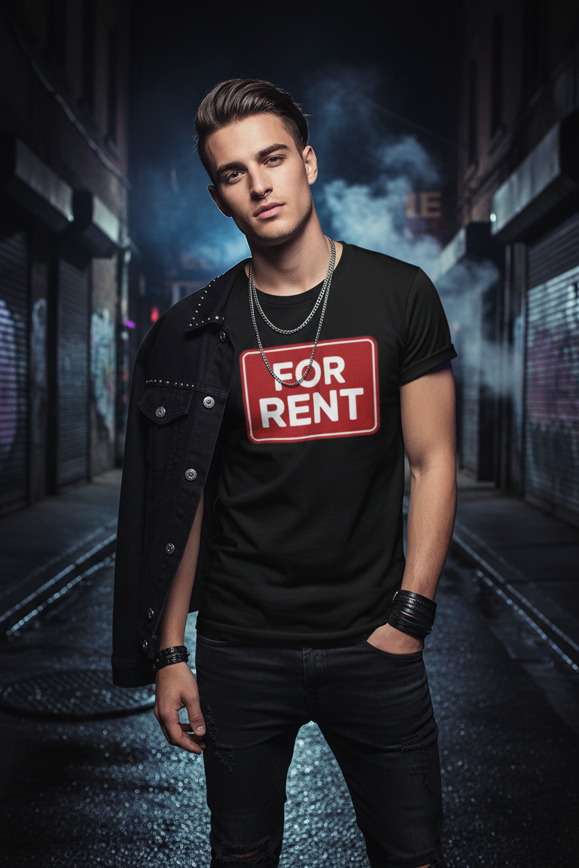 For Rent Tee Mockup